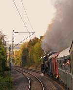 . Mit der Dampflok 5519 unterwegs auf der herbstlichen Obermoselstrecke (KBS 692) zwischen Nittel und Wellen. 19.10.2014 (Hans)