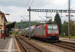   Die CFL 4013 (91 82 000 4013-0 L-CFL) schiebt die drei Doppelstockwagen als RE 5213 (Luxembourg - Wasserbillig - Trier Hbf) vom Bahnhof Wasserbillig weiter in Richtung Trier.