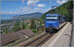 Bei Sonzier ist die MOB Ge 4/4 8001 mit ihrem GoldenPass Express GPX 4065 von Interlaken Ot nach Montreux unterwegs.

28. Maio 2024
