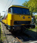 Frontal, der ICR - Intercity-Benelux-Steuerwagen (ICR - Intercity-Benelux-Stuurstandrijtuig), 50 84 28-70 101-7 NL-NS, der Gattung Bs, der NS - Nederlandse Spoorwegen (Niederländische Eisenbahnen), am 29 April 2025 im Het Spoorwegmuseum (bis 200 ...