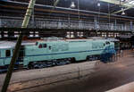 Die Elektrolokomotive NS 1201 der NS-Baureihe 1200 am 24 Juni 2025 im Het Spoorwegmuseum (bis 2005 NSM - Nederlands Spoorwegmuseum / Niederländischen Eisenbahnmuseum) in Utrecht im ehemaligen Bahnhof Maliebaan. Ein Eisenbahnmuseum das zum Verwei ...