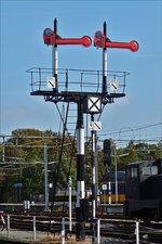 . Signale im Bahnhofsvorfeld von Hoorn.  28.09.2016