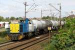 Am 29 Augustus 2014 passiert Alpha 1506 samt Kesselwagenzug Venlo-Vierpaardjes.