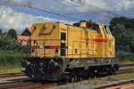 OOC Rail 2284 004 MONIQUE (ex-Strukton 303004, davor ex-HGK) treft aus Oss-Elzenburg kommend, in Oss ein am 10 Augustus 2026 um ein aus Kijfhoek angekommener Getreidezug zu �bernehmen. MONIQUE tragt noch die Struktonfarben, hat das typische Struktonnummer 303004 jedoch verloren und ist als 2284 004 unterwegs. 