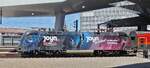 �BB Werbe Lok 1116 208-0, verl�sst mit ihrem Zug den Bahnhof von Wien. 03.05.2026