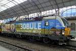 RegioJet 193 227 wirbt fr ein fernseh-Serie 'BOBULE' am 23 Februar 2020 in Praha hl.n.