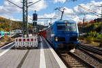 Die an die LTE Germany GmbH vermietete SIEMENS Smartron 192 999-1 (91 80 6192 999-1 D-ELOC), ex rum�nische 192 012, der European Locomotive Leasing (Wien) f�hrt am 24 Oktober 2026 mit einem offenen