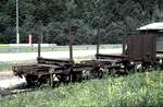ÖBB Mariazeller Bahn zwei Rungenwagen für Langholztransporte am 04.08.1986.
