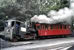Scharfbergbahn, 999.104 Lok  Primel  in St.Wolfgang am 20.06.1981.