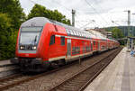 Steuerwagen voraus hat der RE 9 rsx - Rhein-Sieg-Express (Siegen – Köln – Aachen) am 10 Juni 2024 den Bahnhof Kirchen/Sieg erreicht. Schublok war die 146 001-3 der DB Regio NRW.
