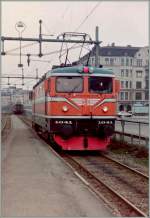 SJ Rc 1041 im Helsingborg im Februar 1988  (Gescanntes Negativ)
