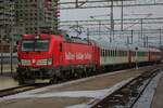 Sn�llt�get 193 255 treft am 17 Februari 2026 mit der zwei Wagen kurzer5 Schnellzug aus Stockholm Central in Malmo Central ein.