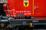 Detailbild vom Tanklschwagen - Xans 99 85 9375 011-5 CH-SBBI des Erstfelder SBB Lsch- und Rettungszug 2014 „Uri“ der SBB Infrastruktur vom Depot Erstfeld (ein vierteiliger LRZ 2014) am