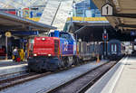 Die SBB Cargo Am 843 062-1 eine MaK 1700 BB fährt am 01.11.2019 mit einem Güterzug durch den Bahnhof Chur Richtung Landquart.