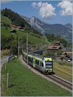 Der BLS RABe 535 116  Lötschberger  ist als Regionalzug 6824 von Zweisimmen nach Bern bei Garstatt unterwegs.