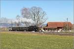 Eb 3/5 5810 mit ihrer Fuhre rund um den Napf bei der Einfahrt nach Willisau. Februar 2019.