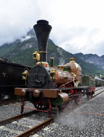 Eröffnung Gotthardbasistunnel 2016. Anlässlich der Feierlichkeiten gab es eine Rollmaterialshow in Erstfeld, hier der Nachbau der D 1/3, Nr. 1 «Limmat». (04.06.2016)