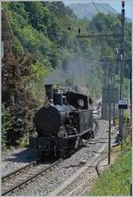 Die SBB Brünig Talbahn G 3/4 208 der Ballenberg Dampfbahn beim Rangieren in Brienz anlässlich der  Dampftage Brienz 2018 .
30. Juni 2018