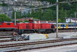 Die Am 841 003-7 der SBB Infrastruktur steht am 28.05.2012 im Bahnhof Saint-Maurice (VS – Wallis).
