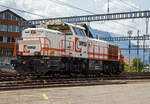 Die Am 843 151 „Trudy“ (98 85 5843 151-2 CH-SERSA) der Sersa (Rhomberg Sersa Rail Group), eine Schweizer Version der MaK G 1700-2 BB, ist am 28.05.