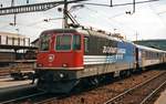 SBB 11181 wirbt für Zugkraft Aargau am 28 Juli 1999 in Brugg AG.