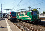 Sie hat ihre Arbeit erledigt, die BAM (MBC) Re 4/4 II / Re 420 (91 85 4 420 506-8 CH-MBC), hatte am 07 September 2023 mit einem Kieszug / Aushubzug Gland - Morges (- Apples) den Bahnhof Morges