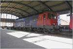 Die SBB Re 6/6 11610 (Re 620 010-9)  Spreitenbach hat den aus Fans-u Wagen bestehenden Güterzug 69701 von Lausanne-Triage nach Le Brassus gebracht und wartet und im Bahnhof von le Brassus auf die