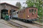 Die BOB HGe 3/3 29 der Blonay-Chamby Bahn wartet in Chaulin auf den nächsten Einsatz.