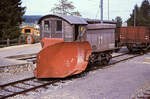 Der Schneepflug der alten Pont-Brassus Bahn PBr mit der Nummer X1.