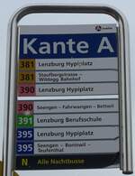 (189'530) - A-welle-Haltestellenschild - Lenzburg, Bahnhof - am 19.