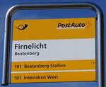 (273'794) - PostAuto-Haltestellenschild - Beatenberg, Firnelicht - am 10.