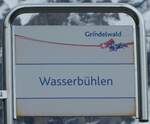 (248'838) - GrindelwaldBus-Haltestellenschild - Grindelwald, Wasserbhlen) am 18. April 2023