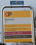 (282'030) - +P/tpf-Haltestellenschild - Ins, Bahnhof - am 1. November 2025