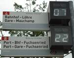 (145'470) - VB-Haltestellenschilder - Nidau, Bahnhof - am 23.