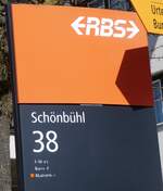 (273'469) - RBS-Haltestellenschild - Schnbhl, Bahnhof - am 31.