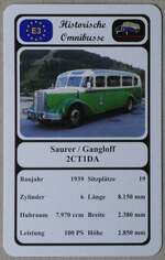 (274'047) - Quartett-Spielkarte mit Saurer / Gangloff 2CT1DA von 1939 am 18.