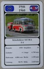(275'797) - Quartett-Spielkarte mit Kssbohrer SETRA S 6 von 1958 am 25.