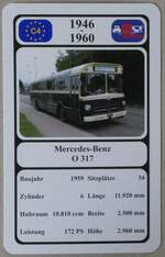 (275'798) - Quartett-Spielkarte mit Mercedes-Benz O 317 von 1959 am 25.