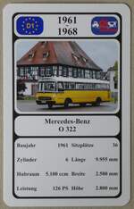 (276'206) - Quartett-Spielkarte mit Mercedes-Benz O 322 von 1961 am 2.