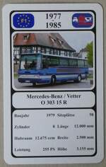 (276'730) - Quartettspielkarte mit Mercedes-Benz / Vetter O 303 15 R von 1979 am 15.