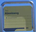 (277'348) - STI-Haltestellenschild - Thun, Hnnisweg - am 29. Juni 2025