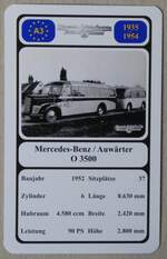 (278'421) - Quartett-Spielkarte mit Mercedes-Benz / Auwrter O 3500 von 1952 am 3.