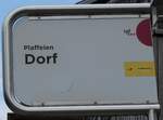 (278'060) - tpf/PostAuto-Haltestellenschild - Plaffeien, Dorf - am 26.
