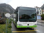 (268'416) - transN, La Chaux-de-Fonds - Nr. 331/NE 28'231 - Mercedes (ex TRN La Chaux-de-Fonds Nr. 331) am 24. Oktober 2024 beim Bahnhof Fleurier