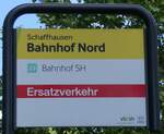 (275'630) - vb/sh-Haltestellenschild - Schaffhausen, Bahnhof Nord - am 17. Mai 2025