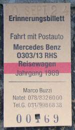 (266'930) - Buzzi-Erinnerungsbillet vom 10.