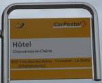 (172'970) - PostAuto-Haltestellenschild - Chavannes-le-Chne, Htel - am 14.