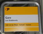 (273'206) - +P-Haltestellenschild - Les Diablerets, Gare - am 27.
