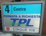 (141'297) - TPL-Haltestellenschild - Lugano, Cinque Vie - am 19.