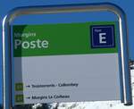 (233'175) - tpc-Haltestellenschild - Morgins, Poste - am 26.